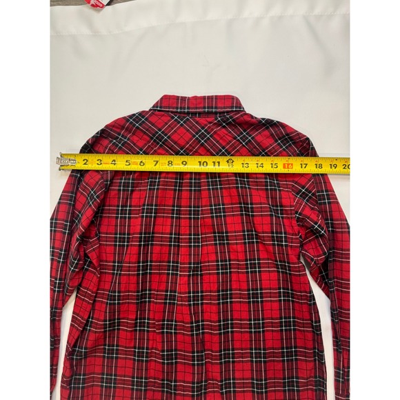 The Childrens Place Plaid Shirt Kids L 10/12 Red Excellent Long Sleeve Button Up - Picture 6 of 6